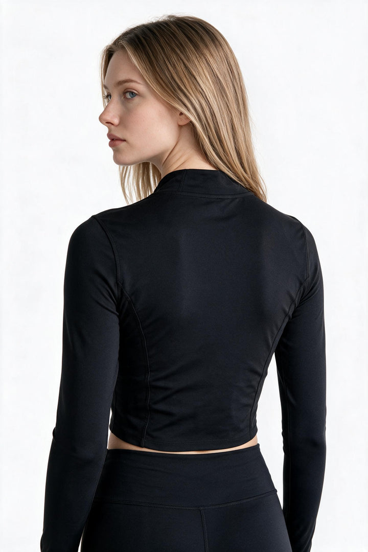 AURA FIT – Giacca Tecnica Donna con Zip Nero