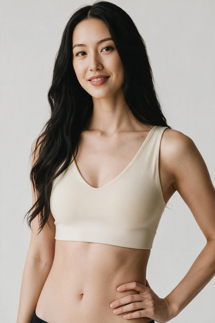AURA V-NECK – Top Sportivo Panna
