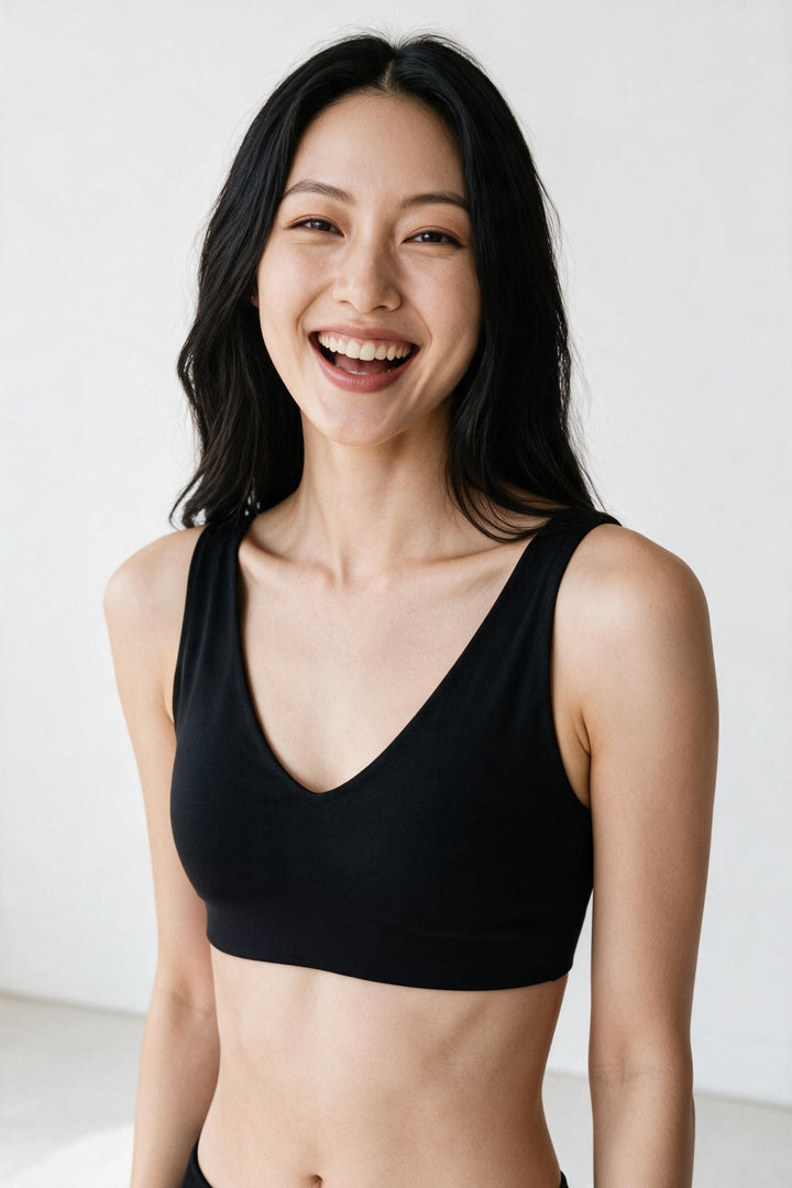 AURA V-NECK – Top Sportivo Nero