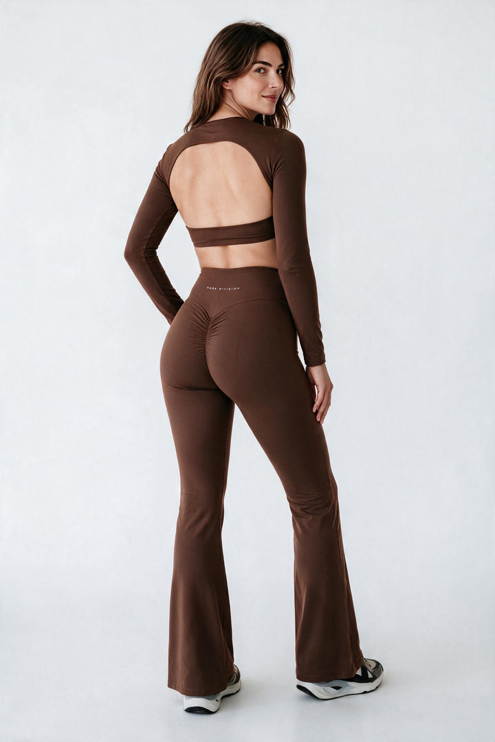 FLARE SCULPT – Leggings Push Up Flare Caffè