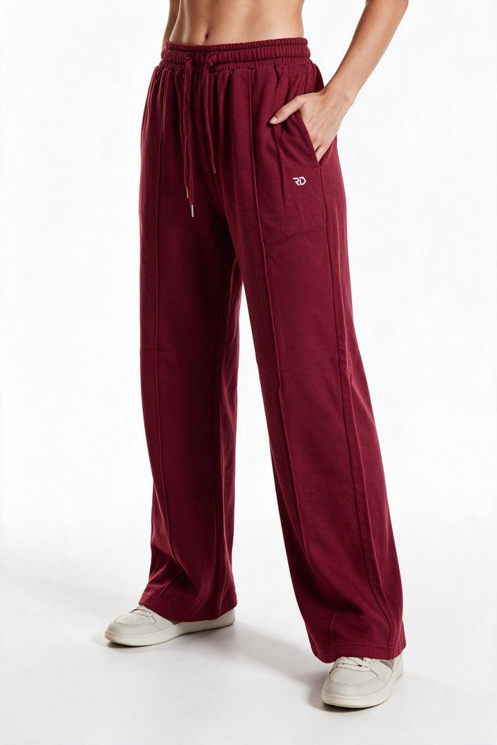 RELAXED FIT – Pantaloni Baggy Donna Wide Leg Bordeaux