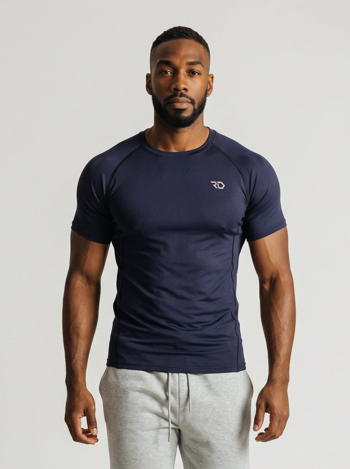 ESSENTIAL PERFORMANCE – T-shirt Compression Palestra Blu Navy