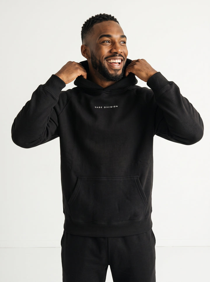 CORE OVERSIZE – Felpa Uomo con Cappuccio Nero