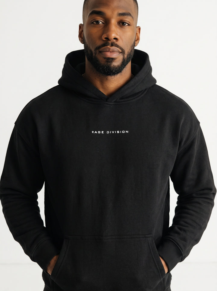 CORE OVERSIZE – Felpa Uomo con Cappuccio Nero