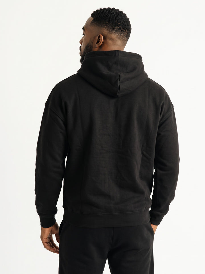 CORE OVERSIZE – Felpa Uomo con Cappuccio Nero