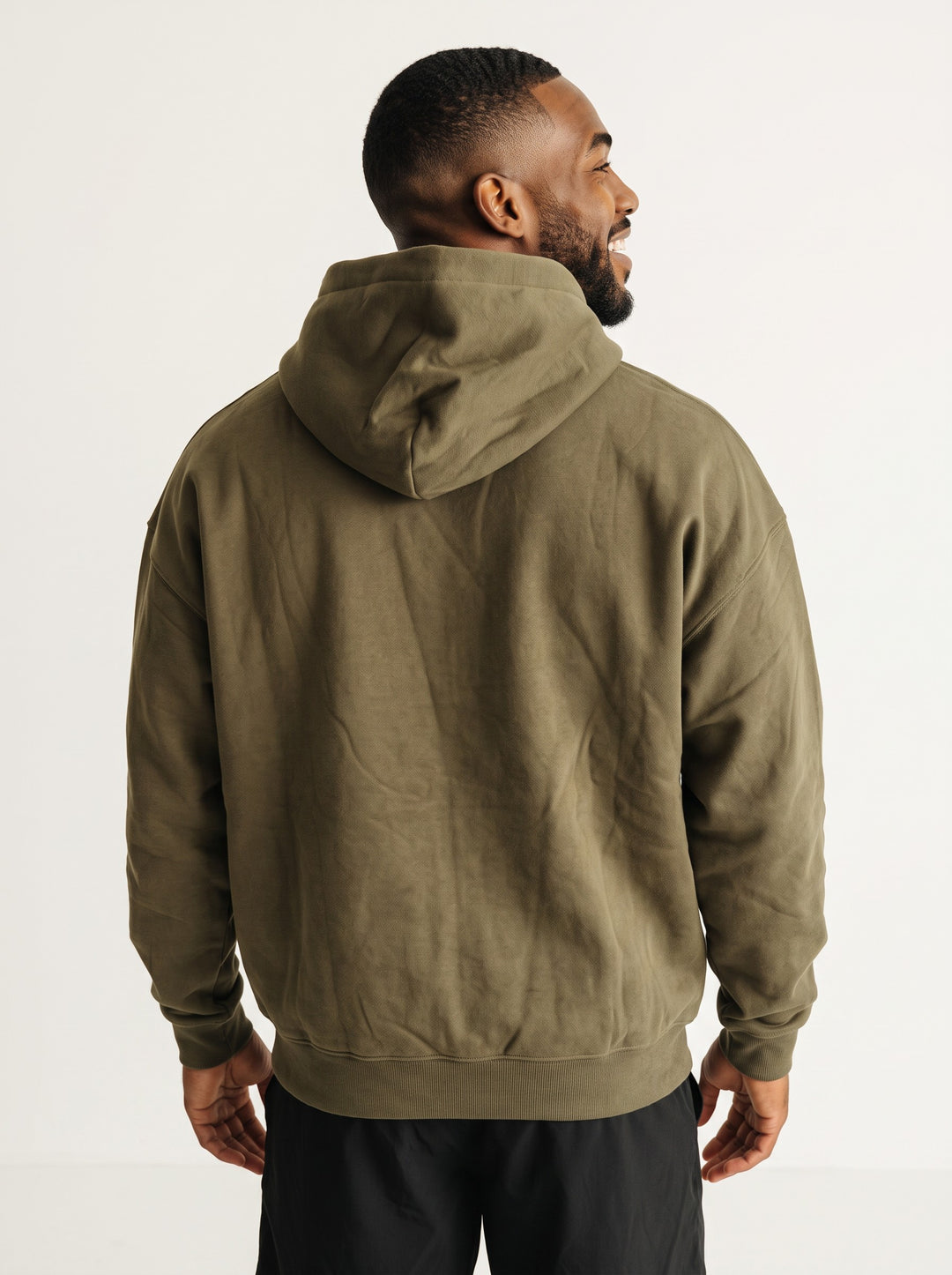 CORE OVERSIZE – Felpa Uomo con Cappuccio Verde Militare