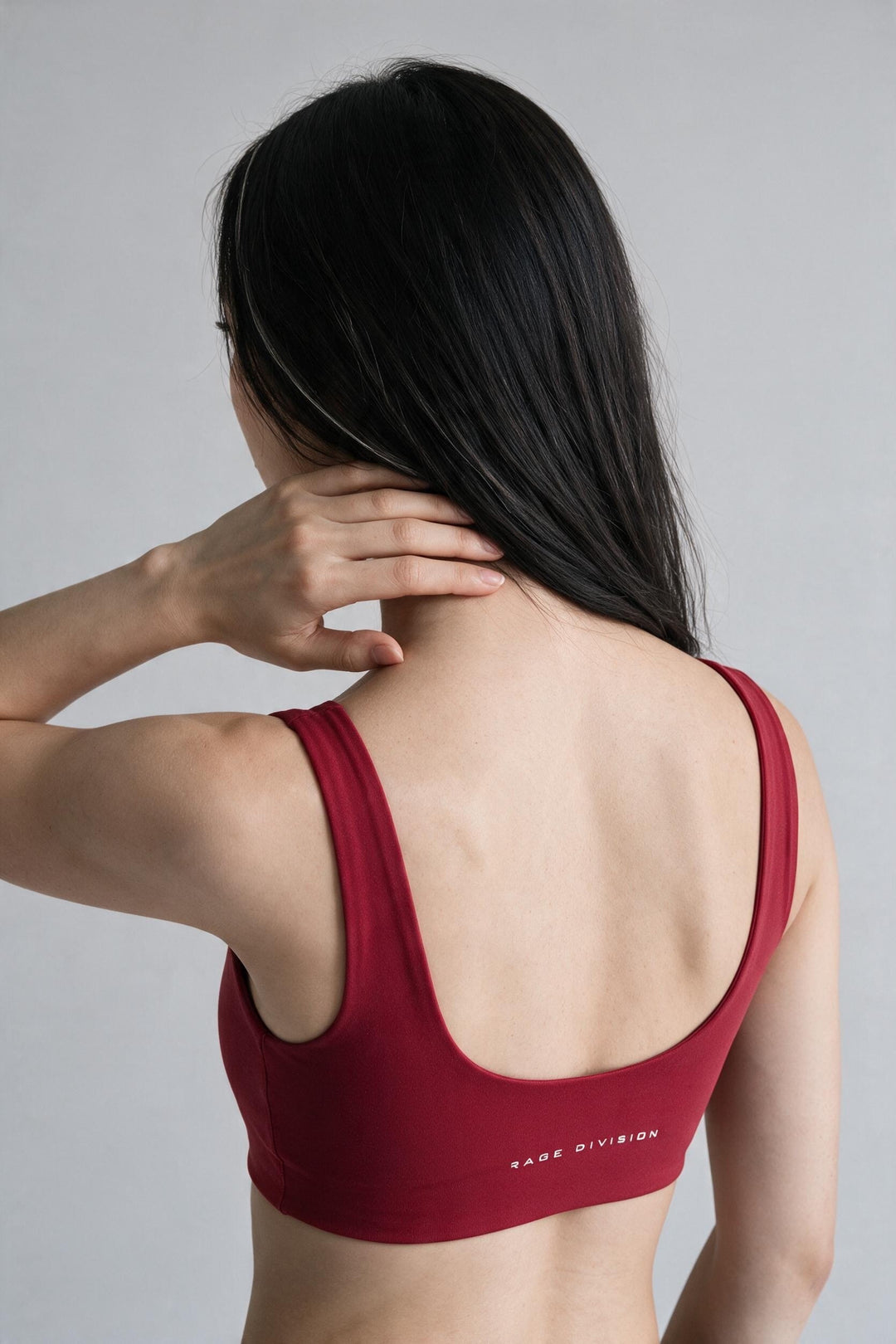 AURA V-NECK – Top Sportivo Rosso Rubino